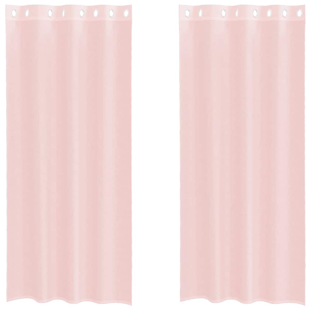 Thumbnail - vidaXL Voile Vorhänge mit Ösen 2 Stk. Hellrosa 140x245 cm