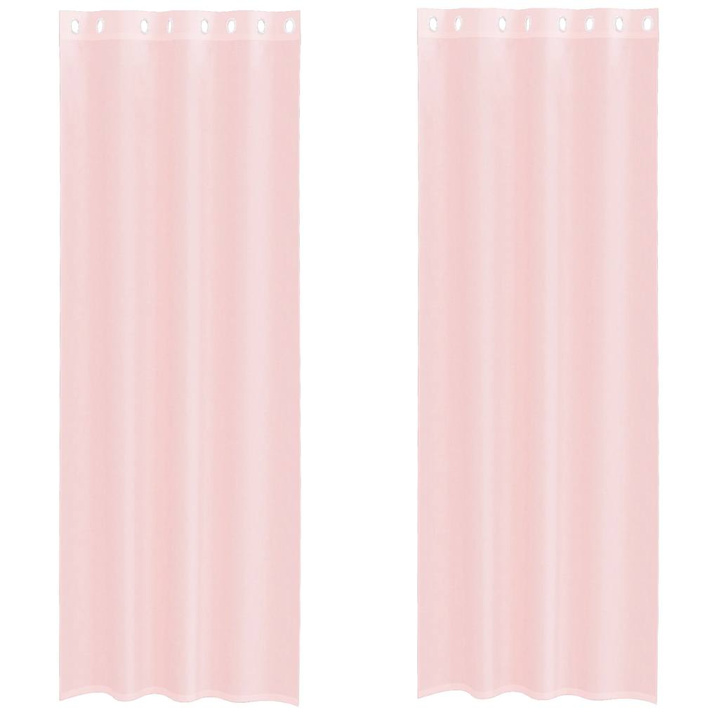 Thumbnail - vidaXL Voile Vorhänge mit Ösen 2 Stk. Hellrosa 140x260 cm