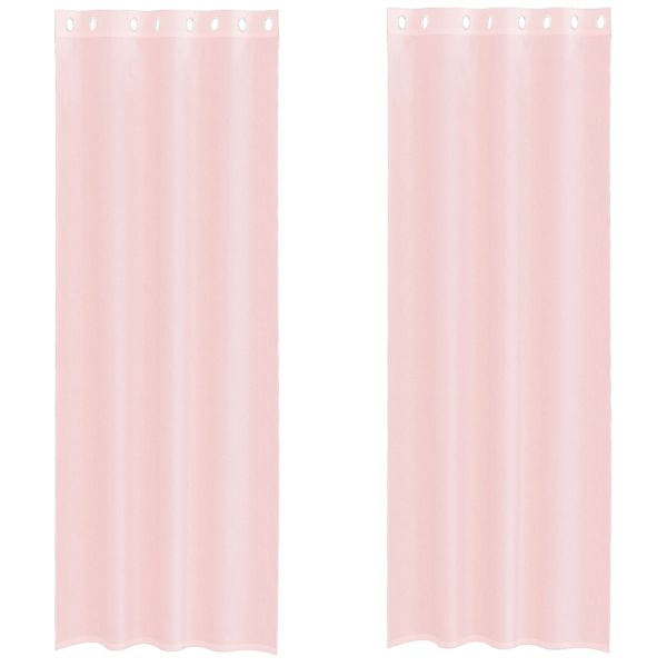 vidaXL r&otilde;ngastihendiga kardinad 2 tk Heleroosa 140x300 cm