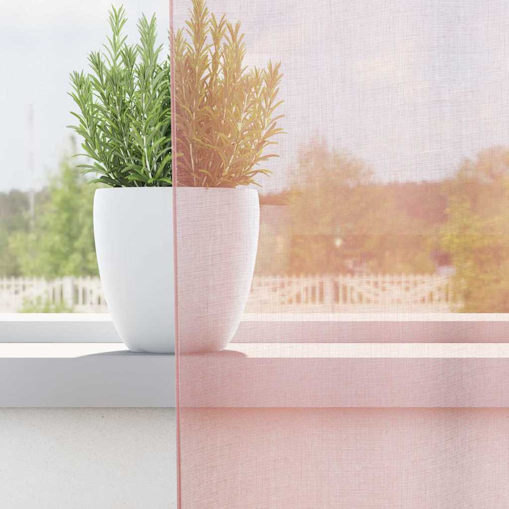 vidaXL Perdele Voile cu Oelii 2 buc Roz deschis 140x300 cm