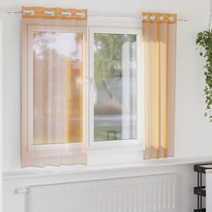 vidaXL r&otilde;ngastihendiga kardinad 2 tk Oranž 140x140 cm