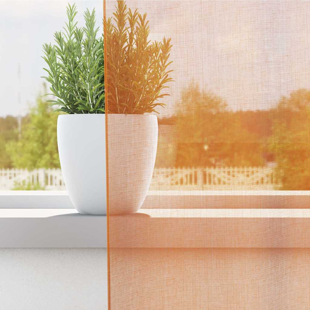 vidaXL Perdele Voile cu Oelii 2 buc Portocaliu 140x245 cm