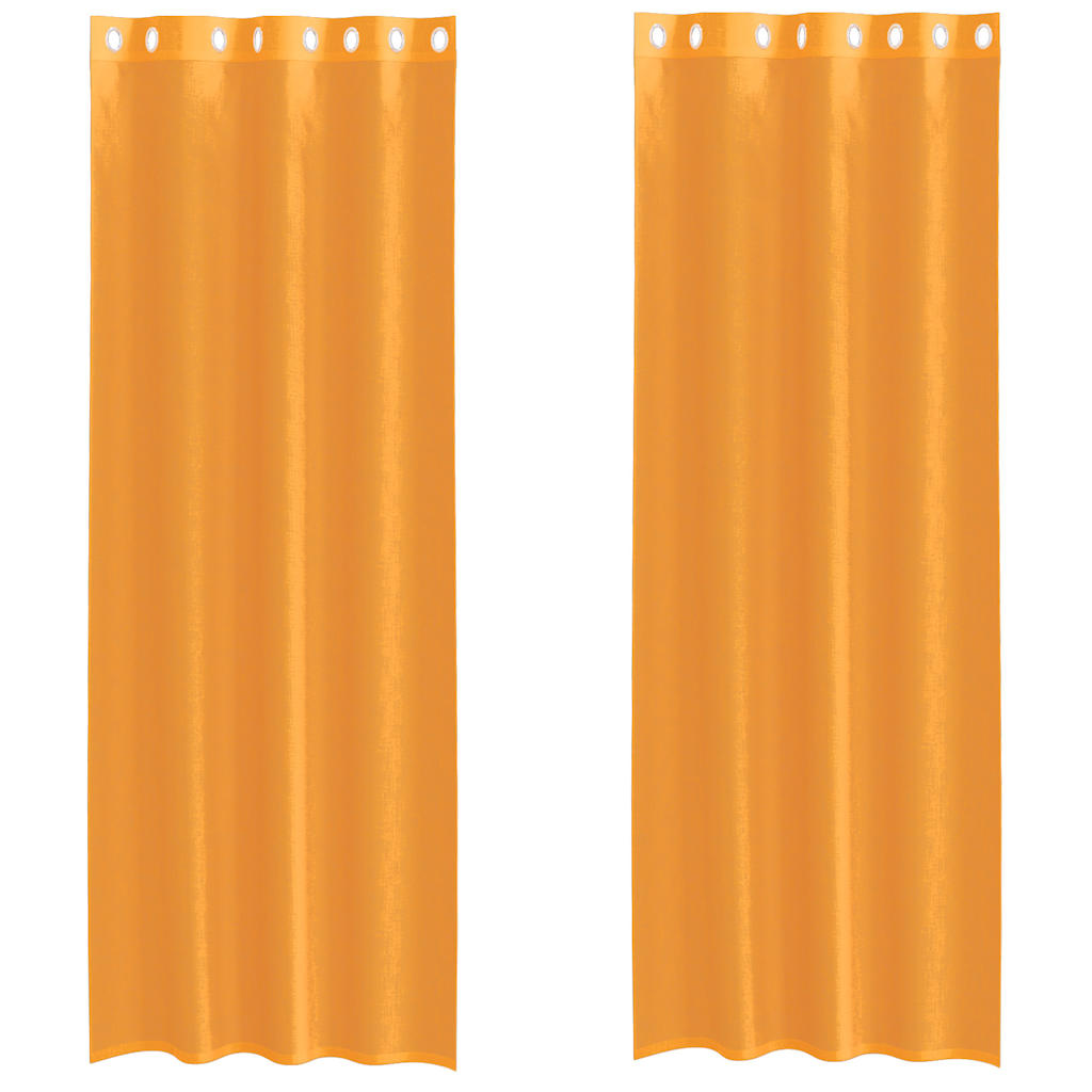 Thumbnail - vidaXL Voile Vorhänge mit Ösen 2 Stk. Orange 140x260 cm