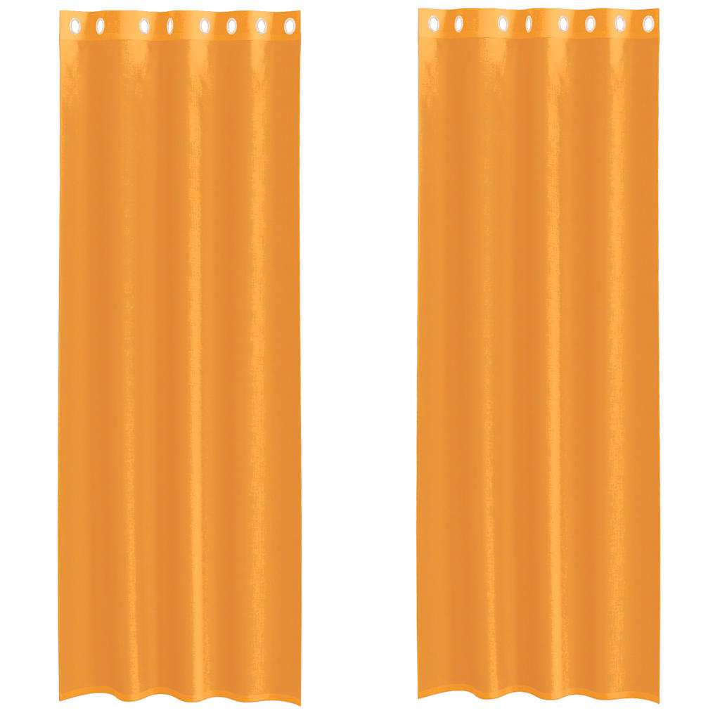 Thumbnail - vidaXL Voile Vorhänge mit Ösen 2 Stk. Orange 140x300 cm