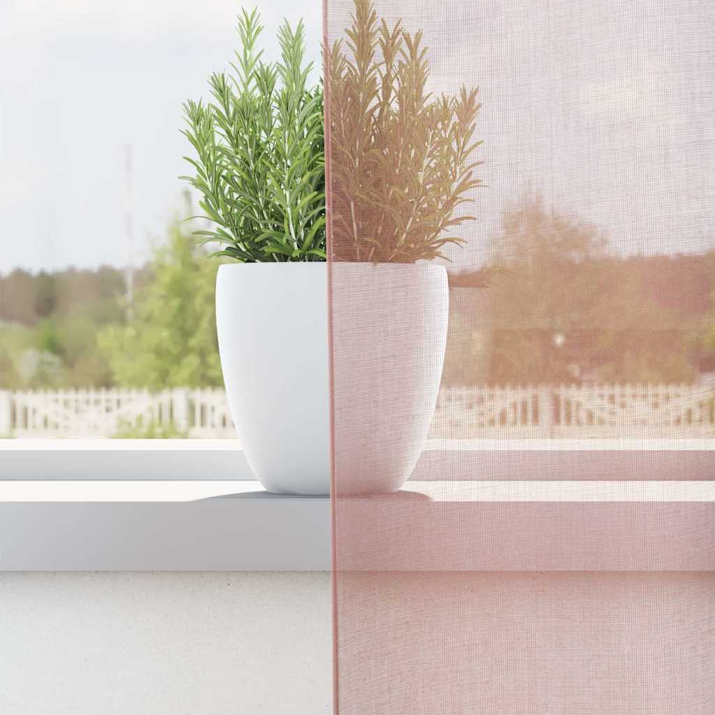 vidaXL Gordijnen voile met doorvoertules 2 st 140x245 cm roze afbeelding