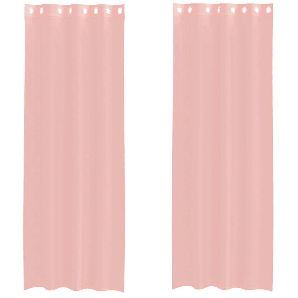 Thumbnail - vidaXL Voile Vorhänge mit Ösen 2 Stk. Rosa 140x300 cm