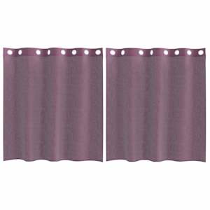 vidaXL Voile kardinad r&otilde;ngastega 2 tk Lilla 140x140 cm