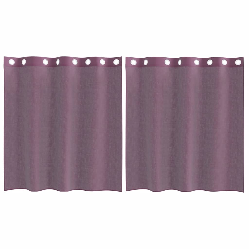 Thumbnail - vidaXL Voile Vorhänge mit Ösen 2 Stk. Lila 140x140 cm