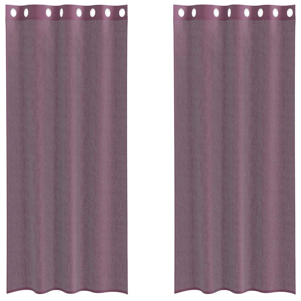 Thumbnail - vidaXL Voile Vorhänge mit Ösen 2 Stk. Lila 140x225 cm