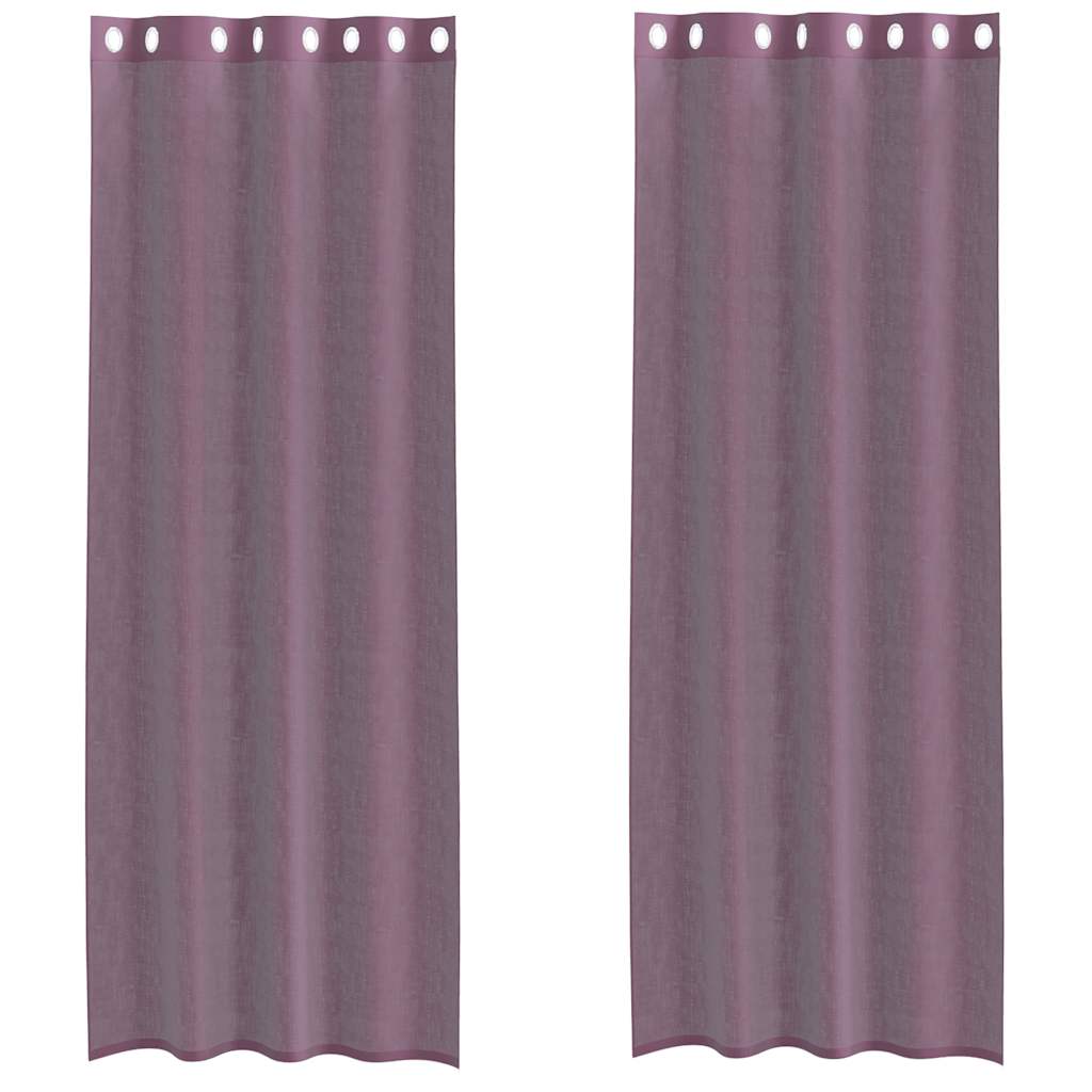 vidaXL Voálové záclony s průchodkami 2 ks Fialová 140x260 cm