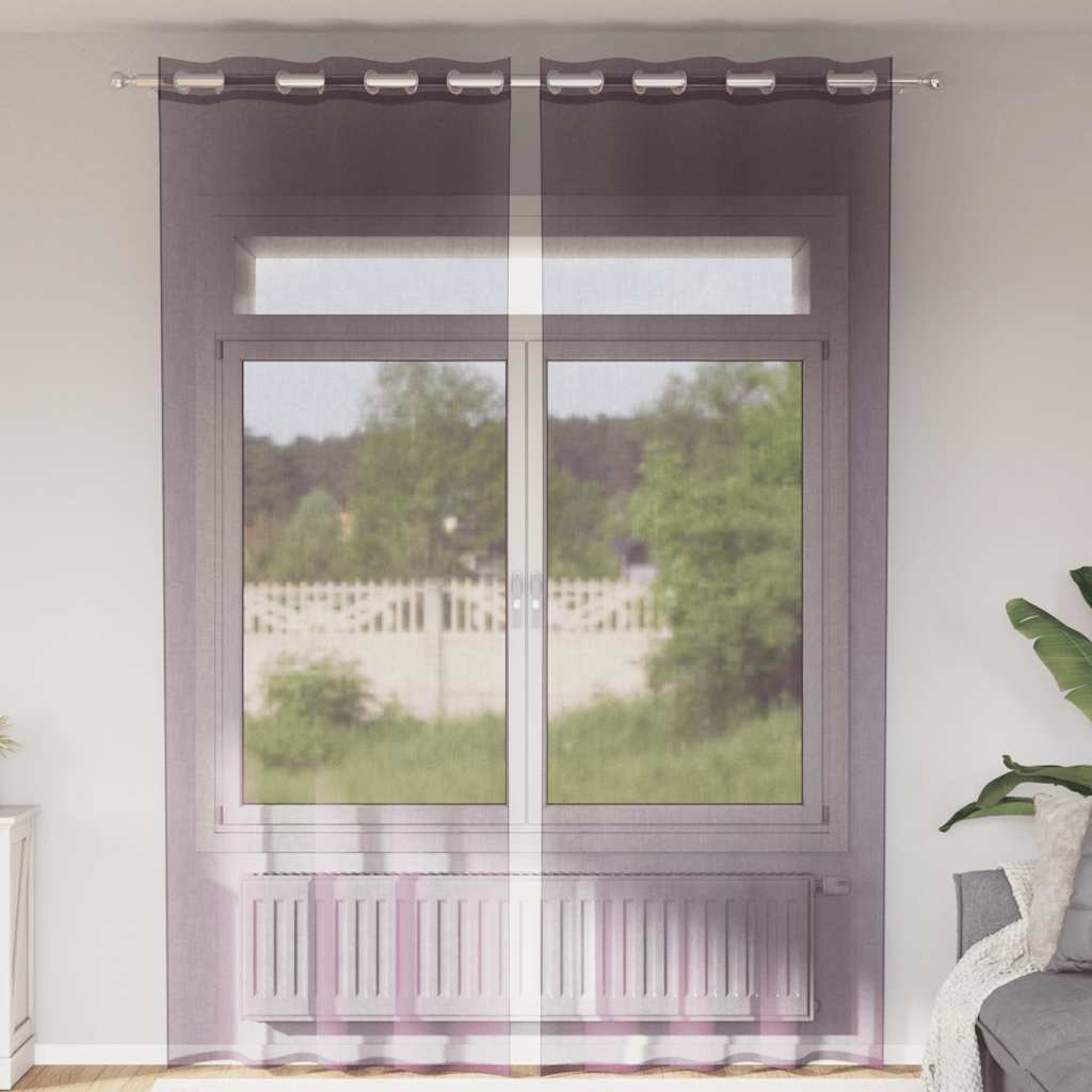 vidaXL Tende in Voile con Occhielli 2 pz Viola 140x260 cm