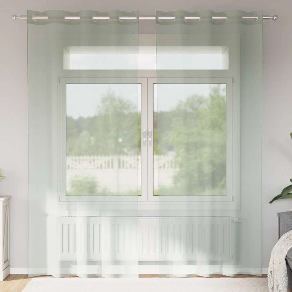 vidaXL Voileeverhot läpiviennillä 2 kpl vaaleanharmaa 140x245 cm