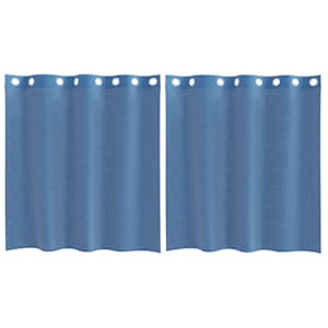 vidaXL Voile kardinad koos r&otilde;ngastega 2 tk Royal Blue