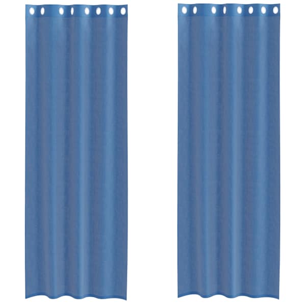 vidaXL Voile kardinad koos r&otilde;ngastega 2 tk Royal Blue