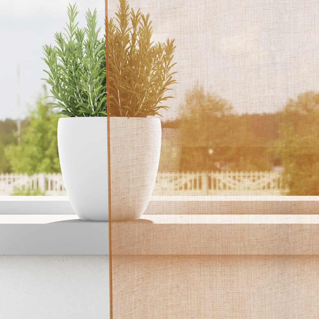 Thumbnail - vidaXL Voile Vorhänge mit Ösen 2 Stk. Terrakotta