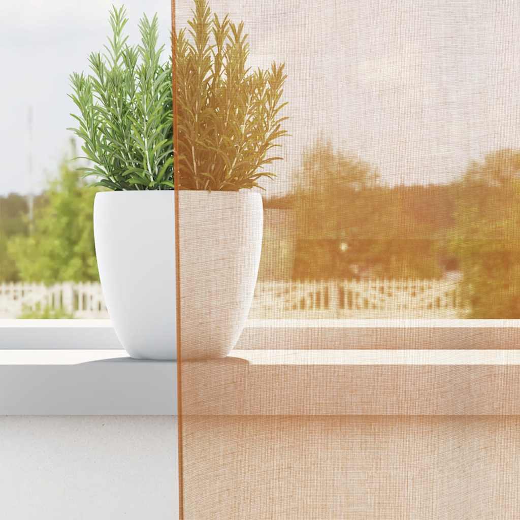 vidaXL Voileeverhot läpiviennillä 2 kpl terrakotta