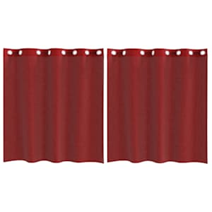 vidaXL Voile kardinad koos r&otilde;ngastega 2 tk Wine Red