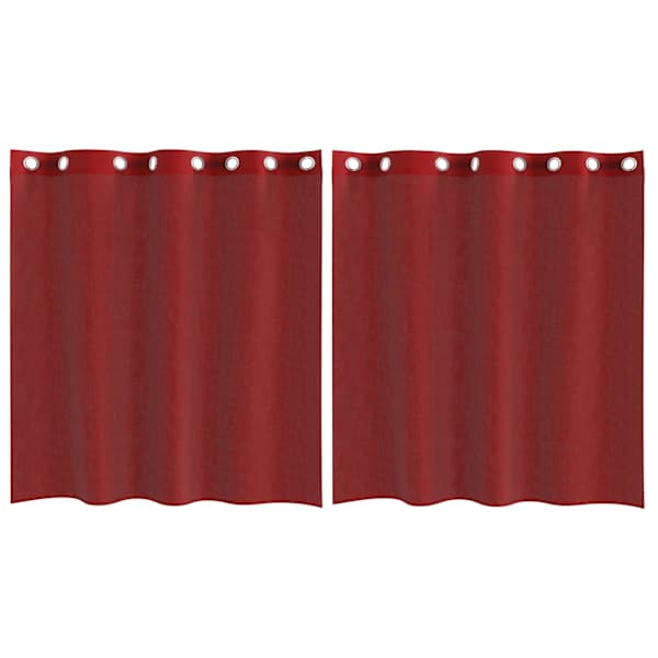 vidaXL Voile kardinad koos r&otilde;ngastega 2 tk Wine Red