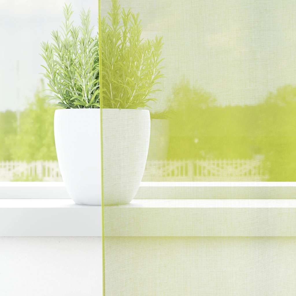 vidaXL Gordijnen voile met roedezakken 2 st appelgroen afbeelding