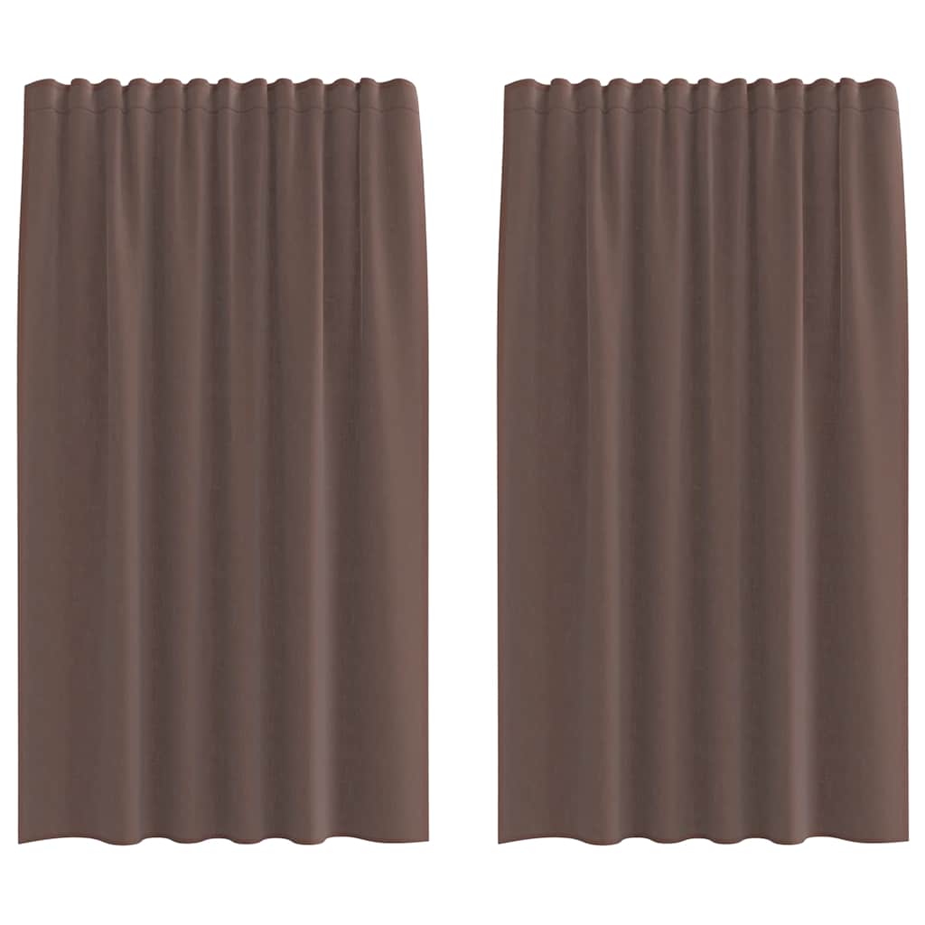 vidaXL Voile záclony s vreckami na tyče, 2 ks, hnedé