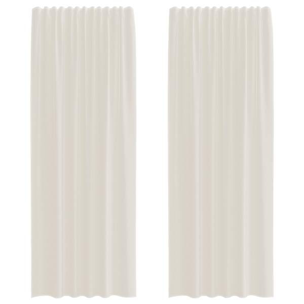 vidaXL voile kardinad varrastaskutega 2 tk kreemjad