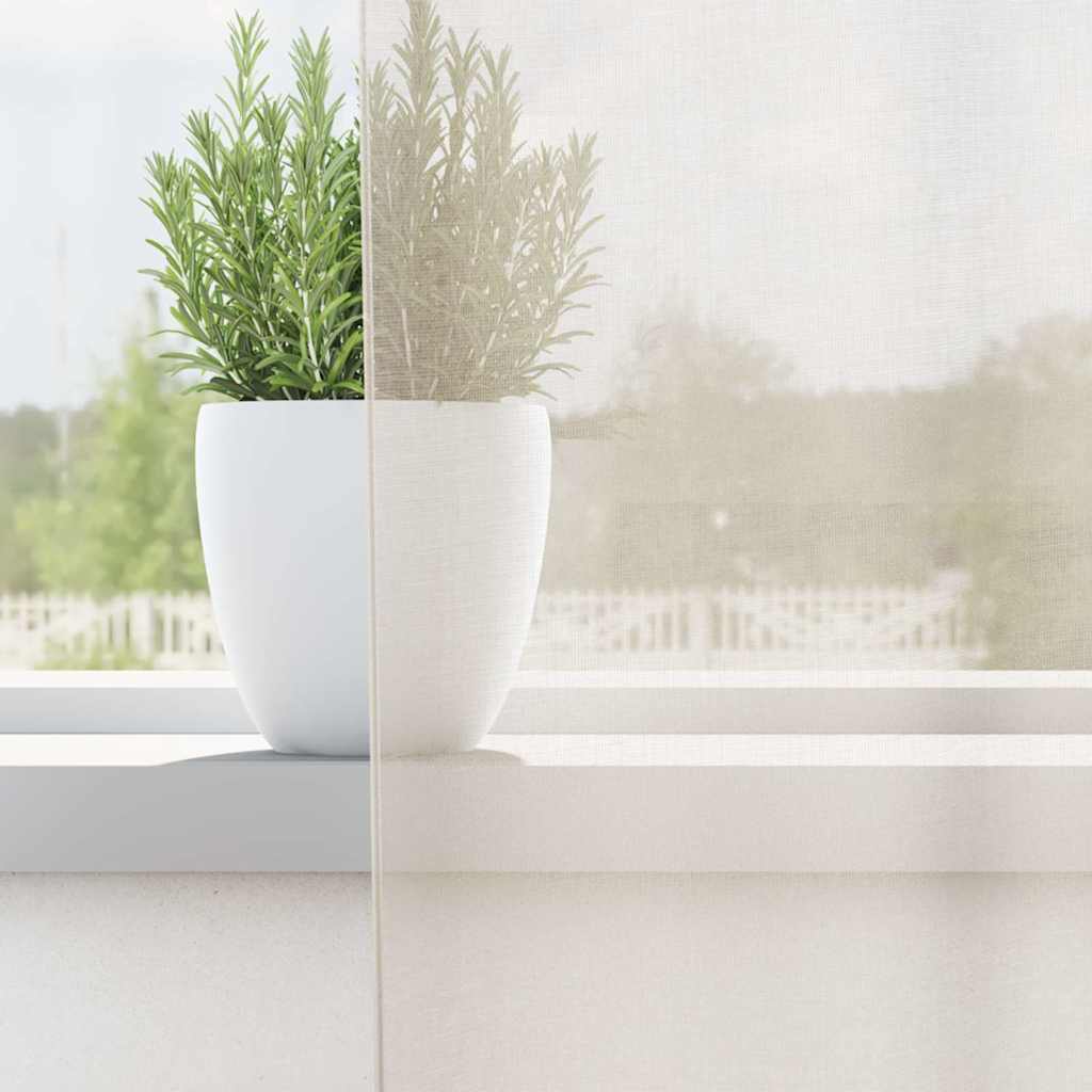 vidaXL Gordijnen voile met roedezakken 2 st crèmekleurig afbeelding