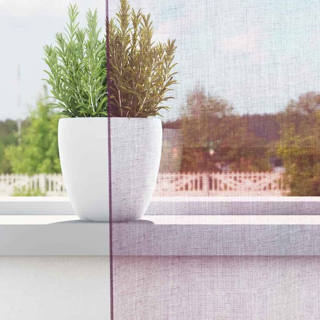 vidaXL Gordijnen voile met roedezakken 2 st paars afbeelding
