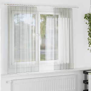 vidaXL voile kardinad varrastaskutega 2 tk, helehall
