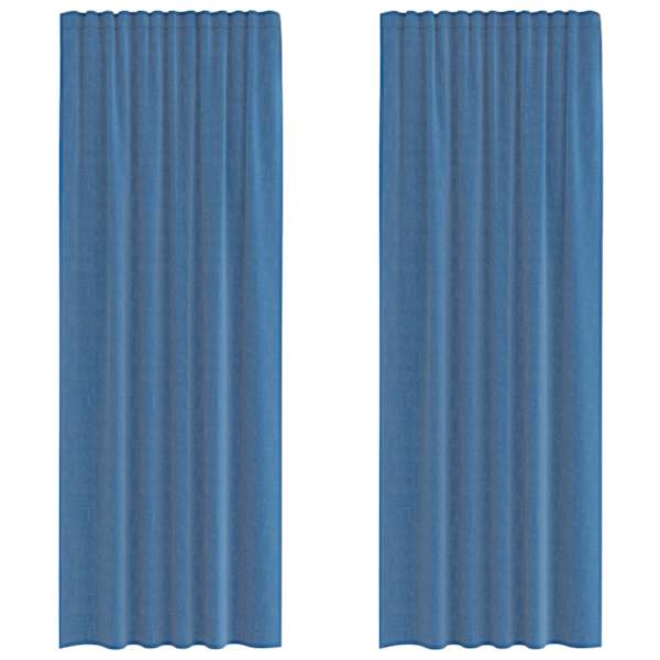 vidaXL voile kardinad varrastega taskutega 2 tk, kuninglikult sinised
