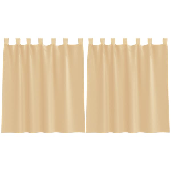 vidaXL Voile kardinad varrastega taskutega 2 tk Liiv