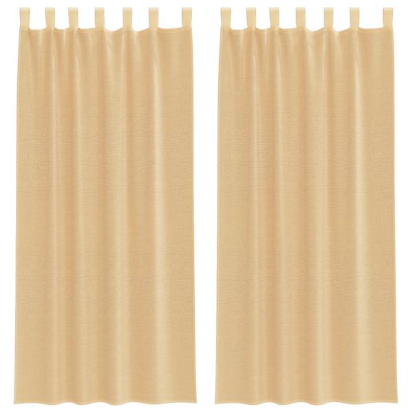 vidaXL Voile kardinad varrastega taskutega 2 tk Liiv