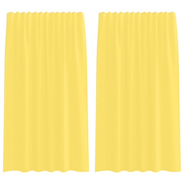 vidaXL voile kardinad varrastaskutega 2 tk, kollased
