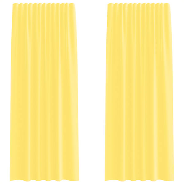 vidaXL voile kardinad varrastaskutega 2 tk, kollased