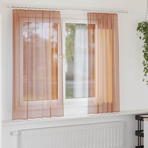 vidaXL voile kardinad varrastega taskutega, 2 tk, terrakota