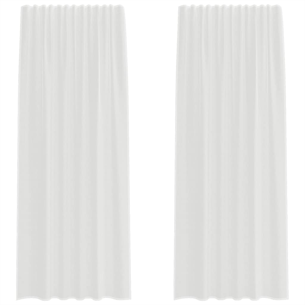 vidaXL Voálové záclony s tyčovými kapsami 2 ks bílé