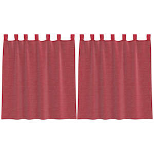vidaXL Voile kardinad varrastega taskutega 2 tk Veinipunane