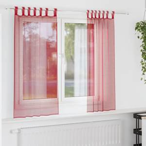 vidaXL Voile kardinad varrastega taskutega 2 tk Veinipunane