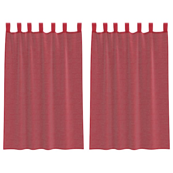 vidaXL Voile kardinad varrastega taskutega 2 tk Veinipunane
