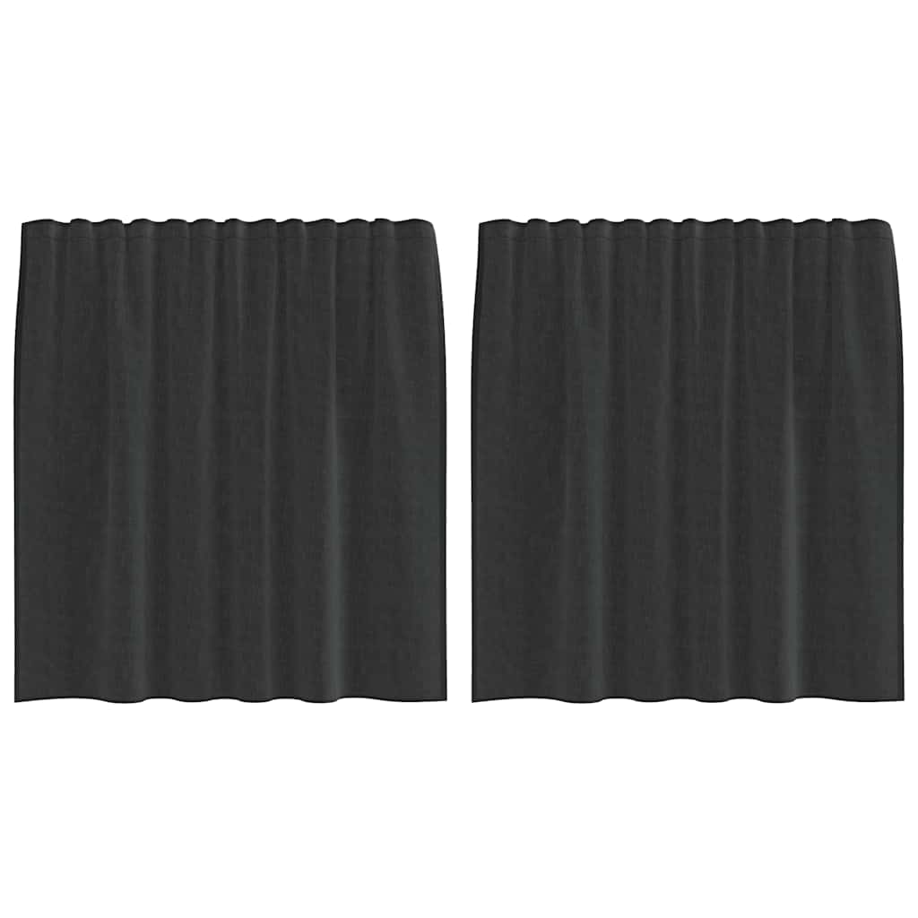 Thumbnail - vidaXL Voile Vorhänge mit Lasche 2 Stk. Schwarz