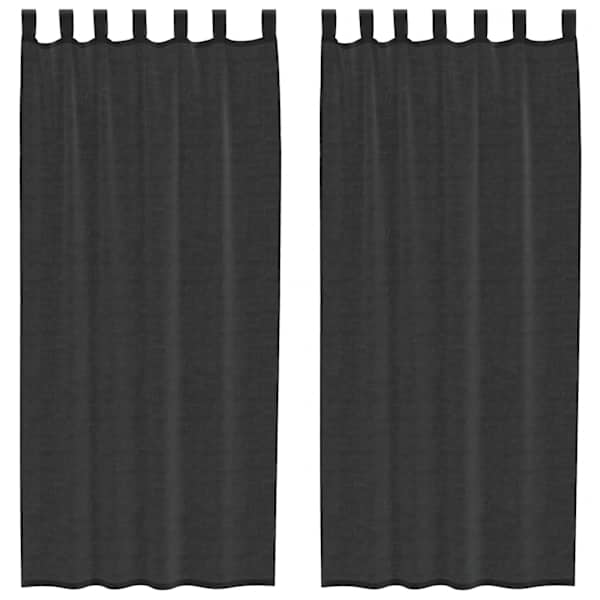 vidaXL Voile Kardinad Tab Topiga 2 tk Must