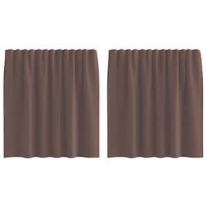 vidaXL Voile Kardinad Tab Topiga 2 tk Pruun