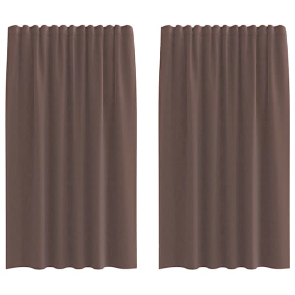 vidaXL Voile Kardinad Tab Topiga 2 tk Pruun