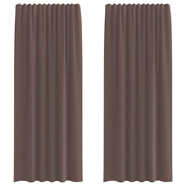 vidaXL Voile Kardinad Tab Topiga 2 tk Pruun