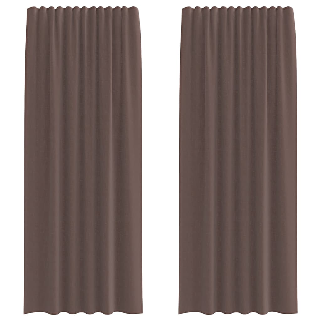 Thumbnail - vidaXL Voile Vorhänge mit Lasche 2 Stk. Braun