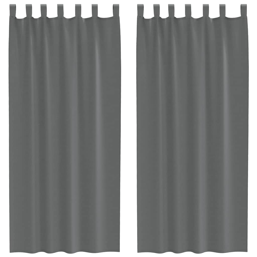 Thumbnail - vidaXL Voile Vorhänge mit Schlaufen 2 Stk. Dunkelgrau 140x225 cm
