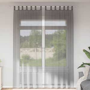 Voile zavese z zanke 2 kosa temno siva 140x260 cm