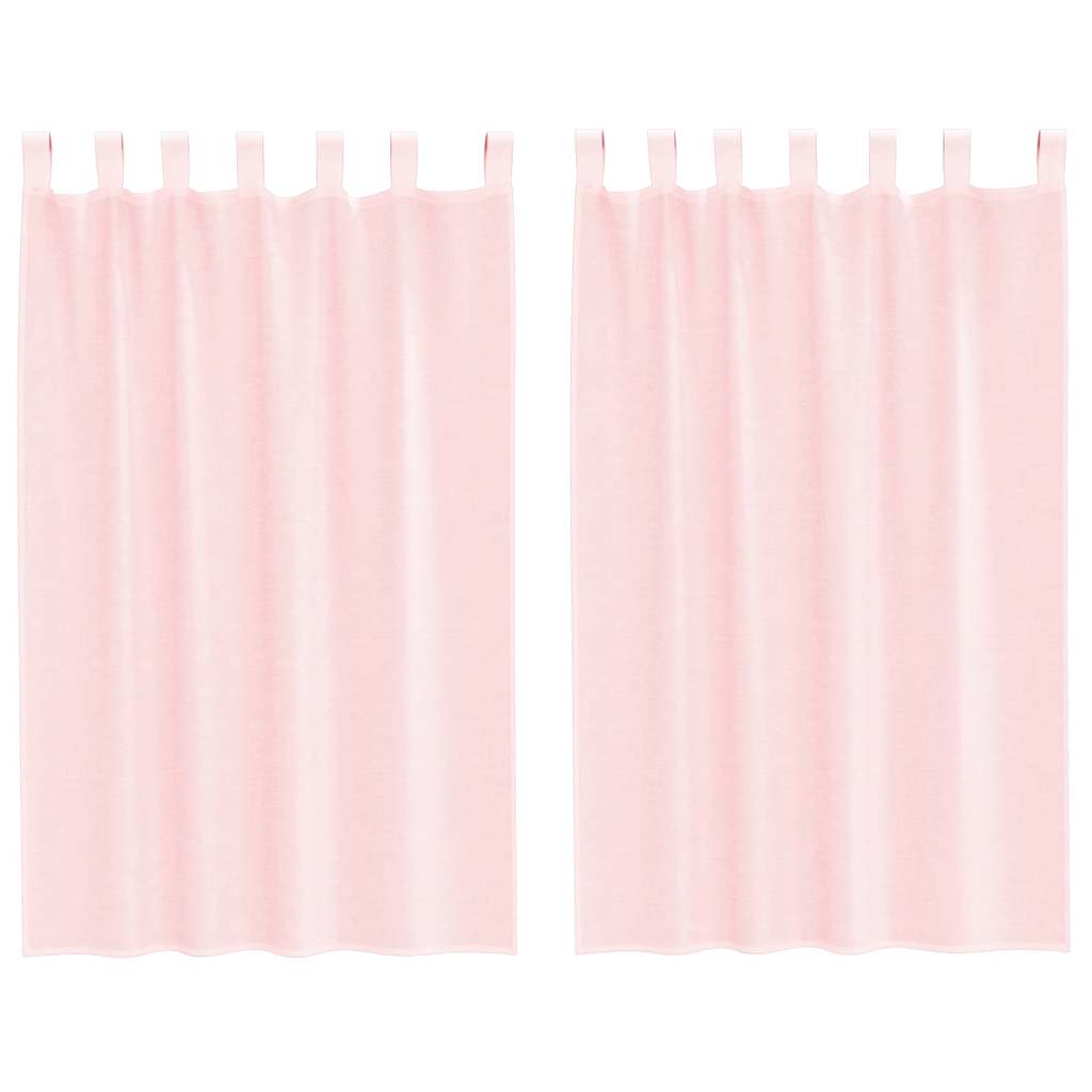 vidaXL Voálové závěsy s poutky 2 ks světle růžové 140x175 cm