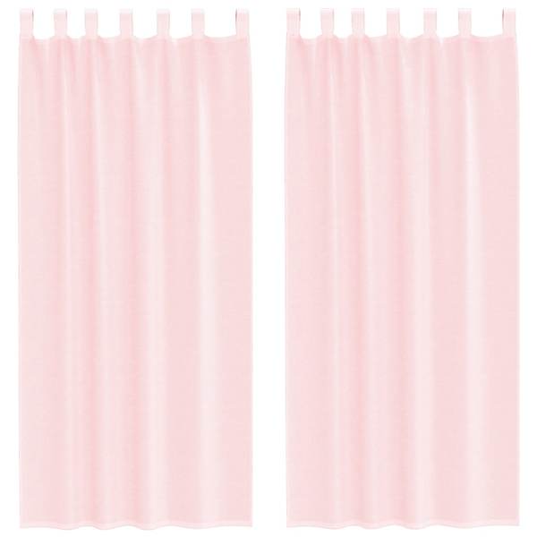 vidaXL aasadega voilee kardinad 2 tk, helepunased, 140 x 225 cm