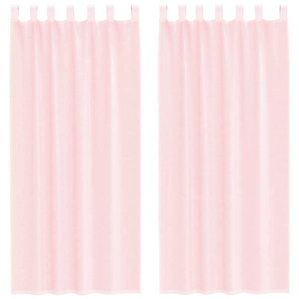 vidaXL aasadega voilee kardinad 2 tk, helepunased, 140 x 245 cm