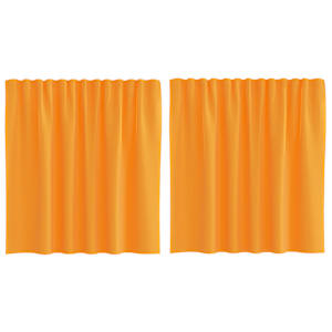 vidaXL aasadega voilee kardinad 2 tk, oranžid, 140 x 140 cm